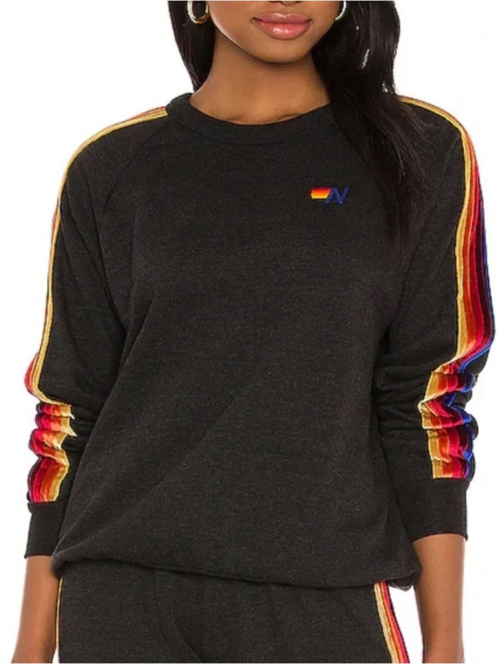 Aviator Nation Classic Velvet Stripes Sweatshirt Size: S